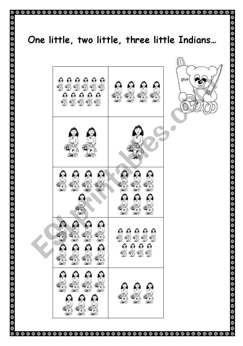 Ten little Indians worksheet