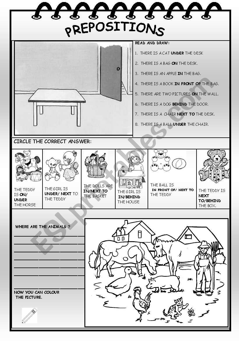 PREPOSITIONS worksheet