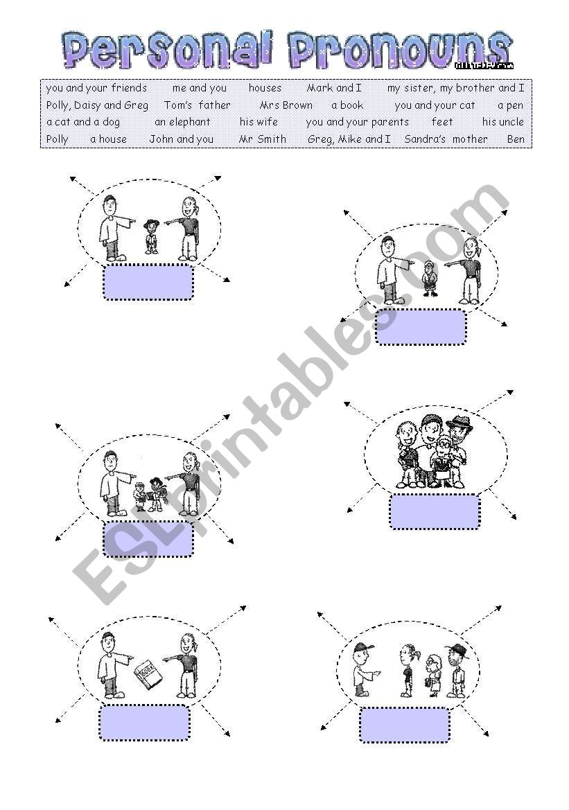 Personal pronouns and nouns worksheet