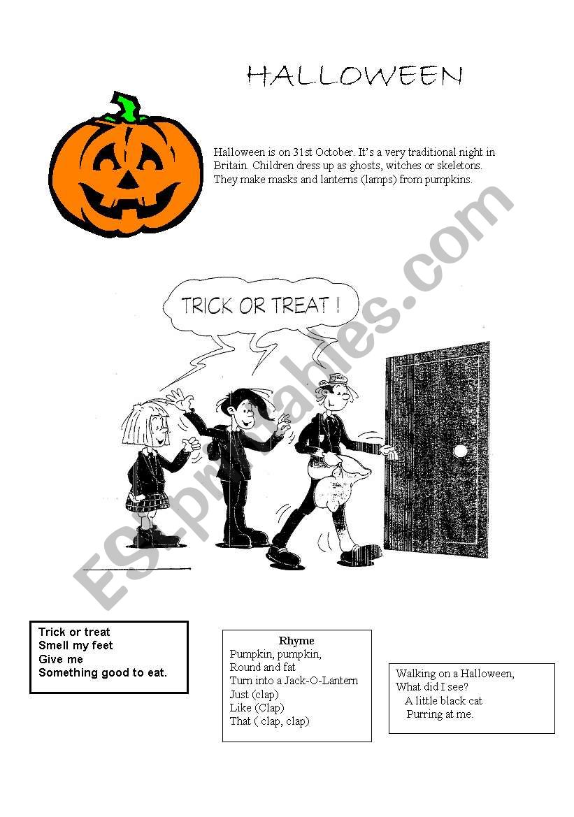 Halloween worksheet