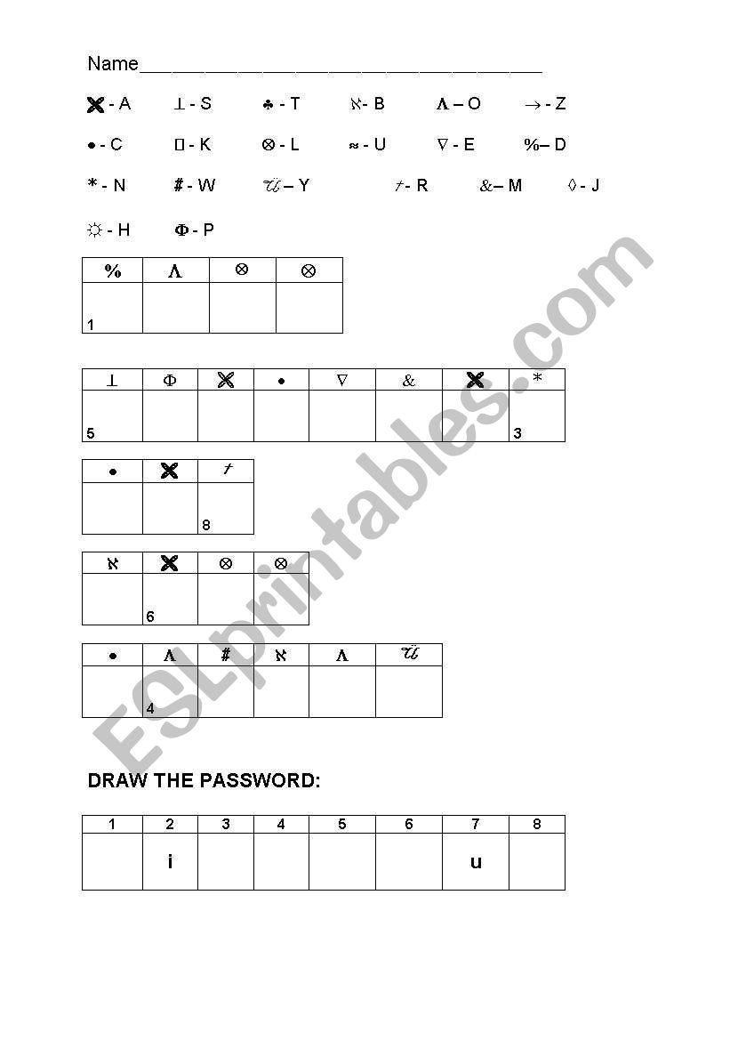 Breake the code - Toys worksheet