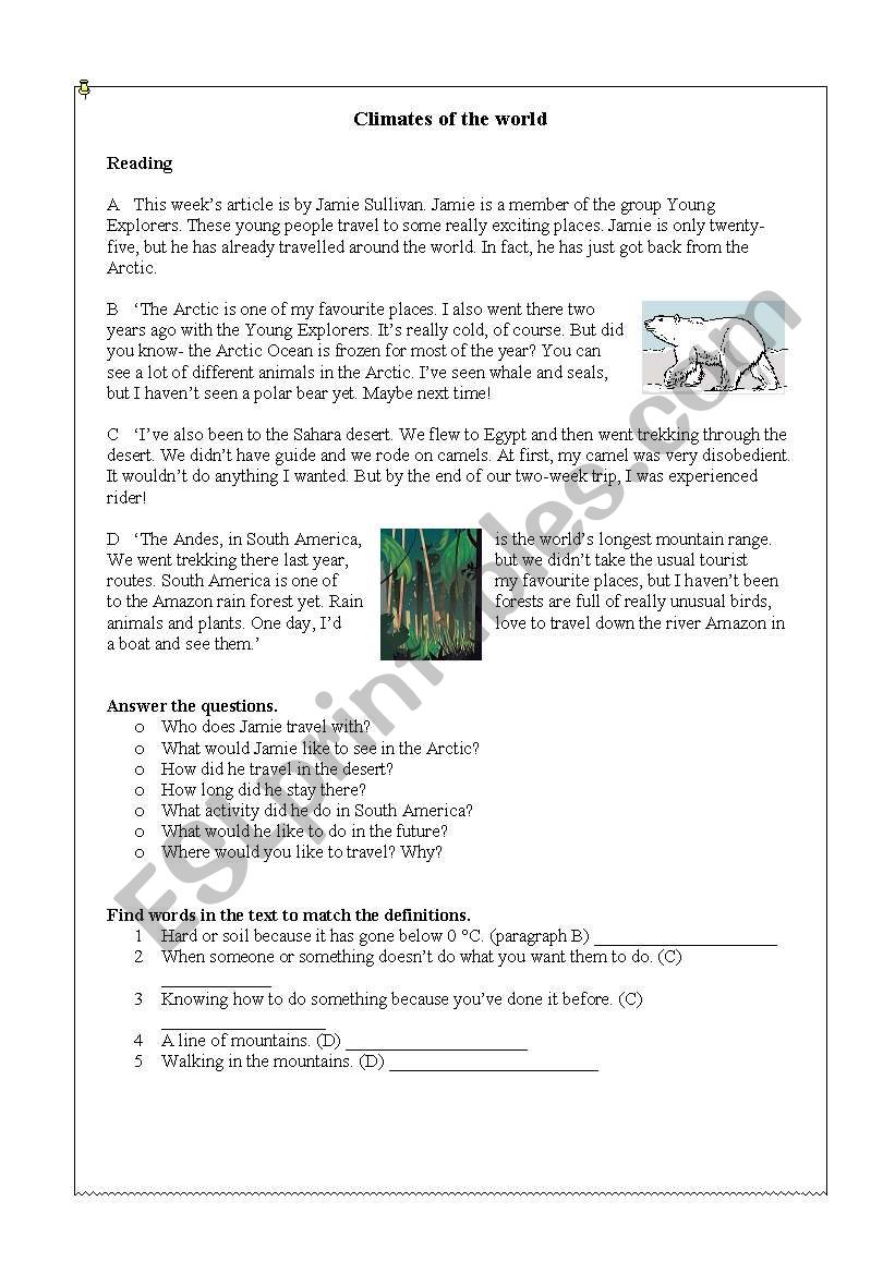 Climate worksheet