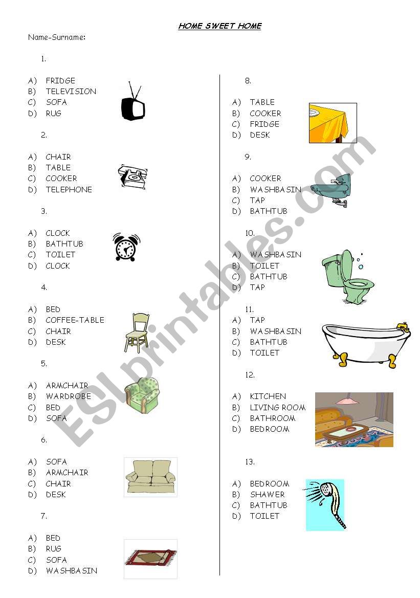 home sweet home (part 1) worksheet