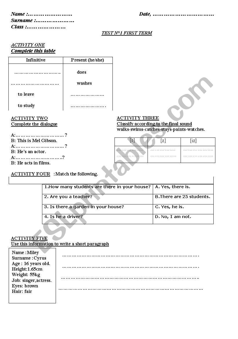 present simple worksheet