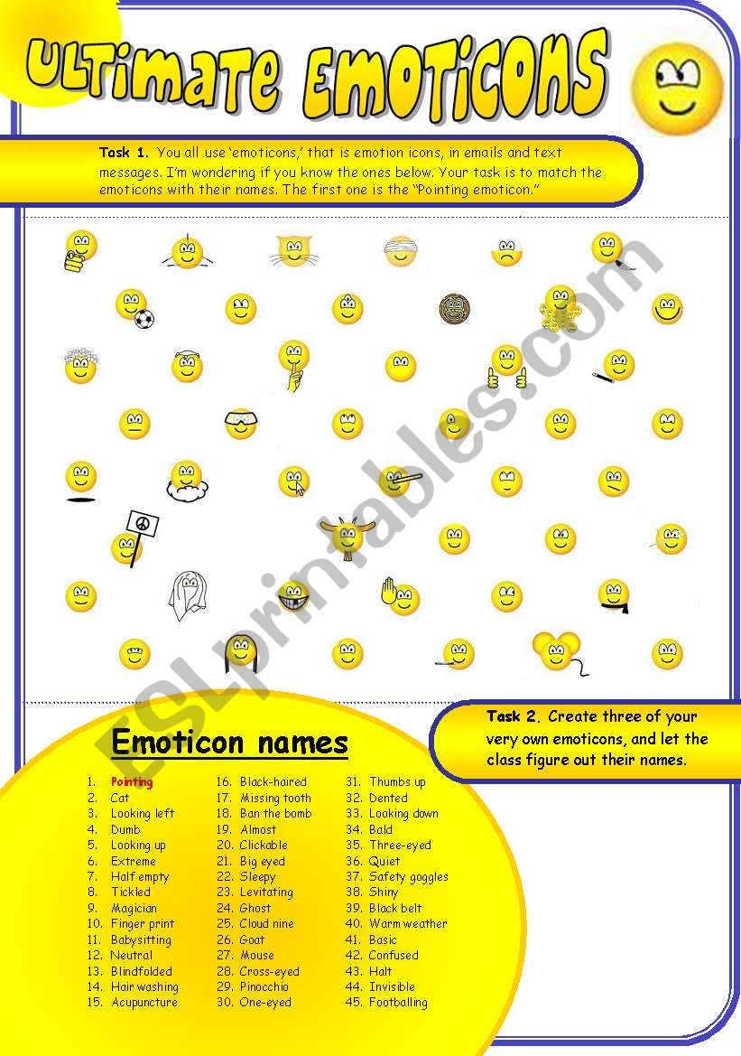 Ultimate Emoticons (Funny Matching Ex.+Key)