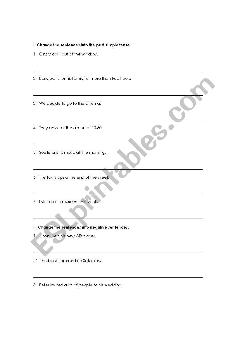PAST SIMPLE worksheet