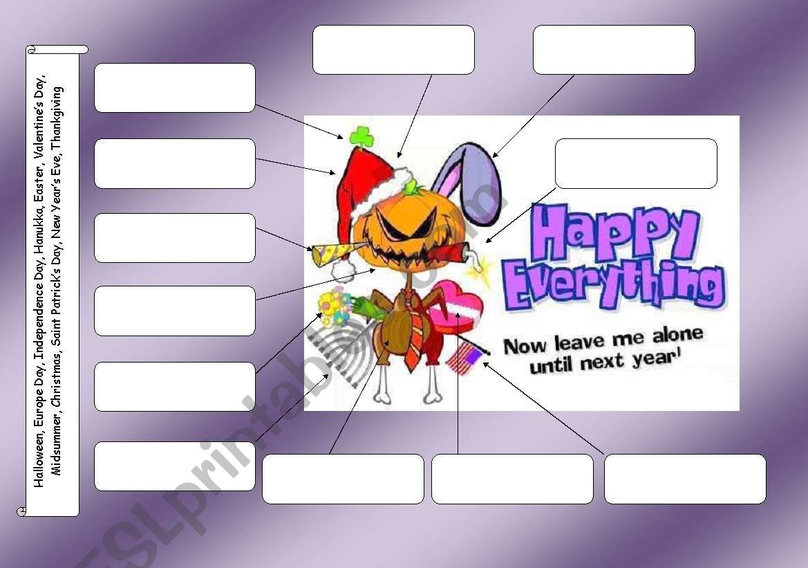 Happy everything! worksheet