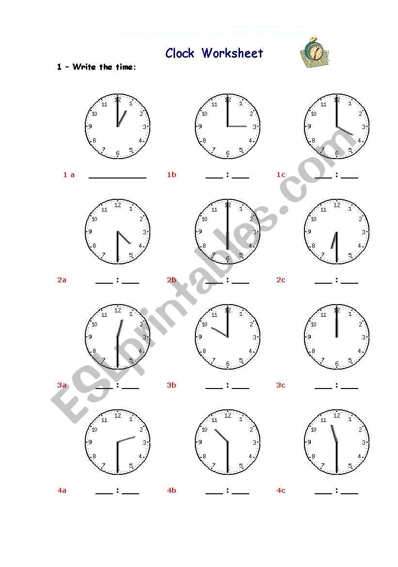 The time worksheet