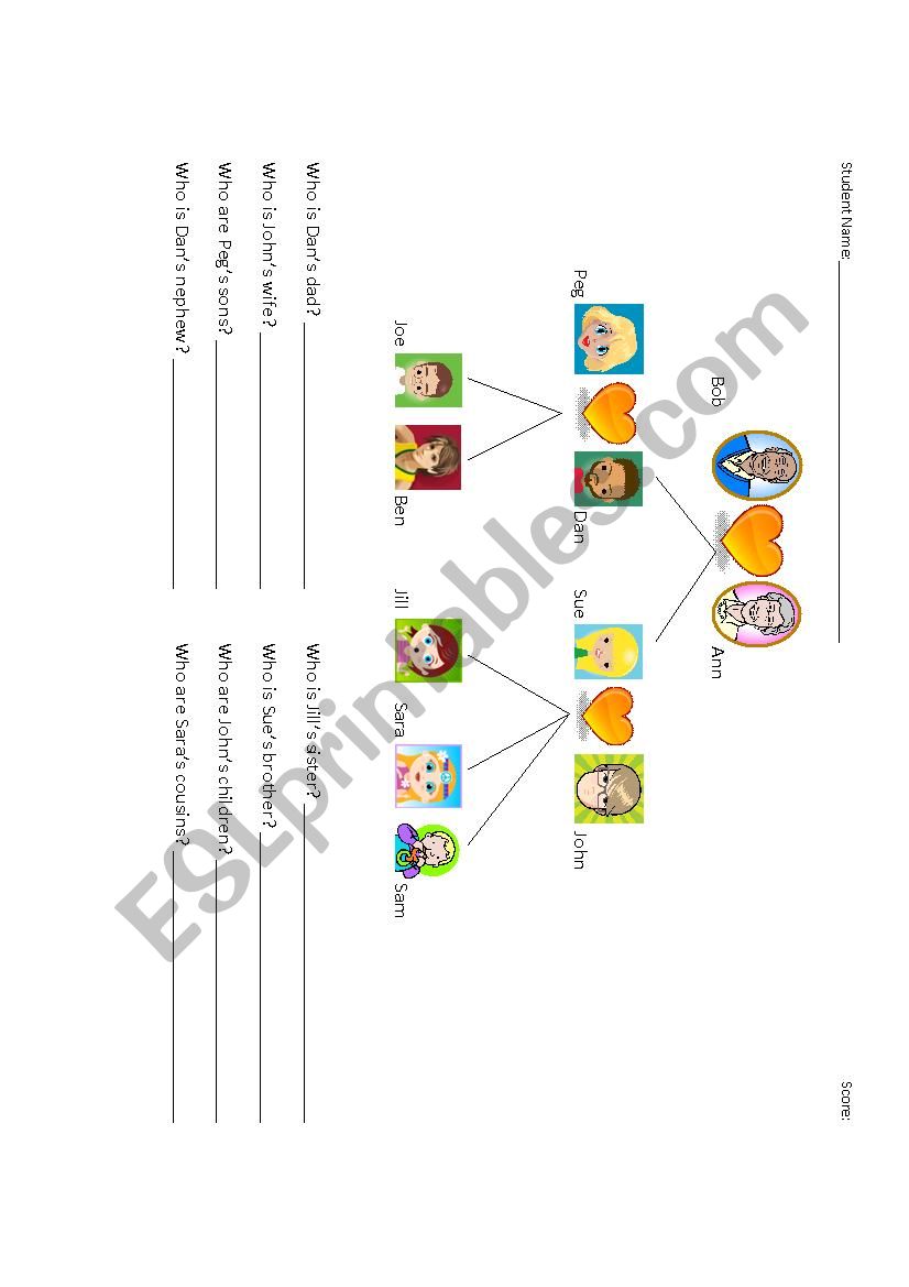 Family tree worksheet