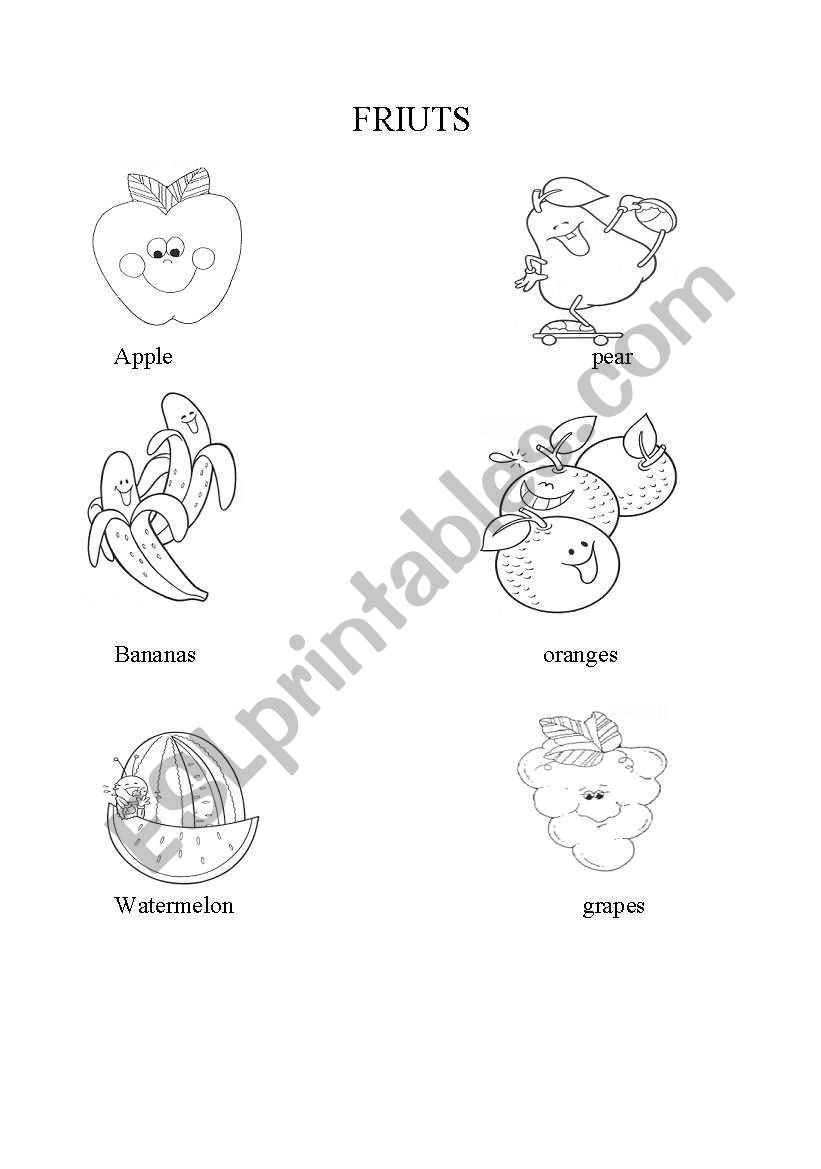 fruits worksheet