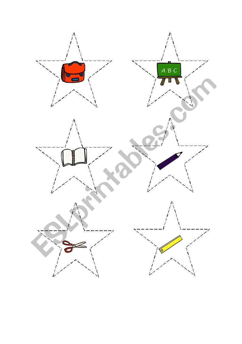 Classrooml vocabulary stars worksheet