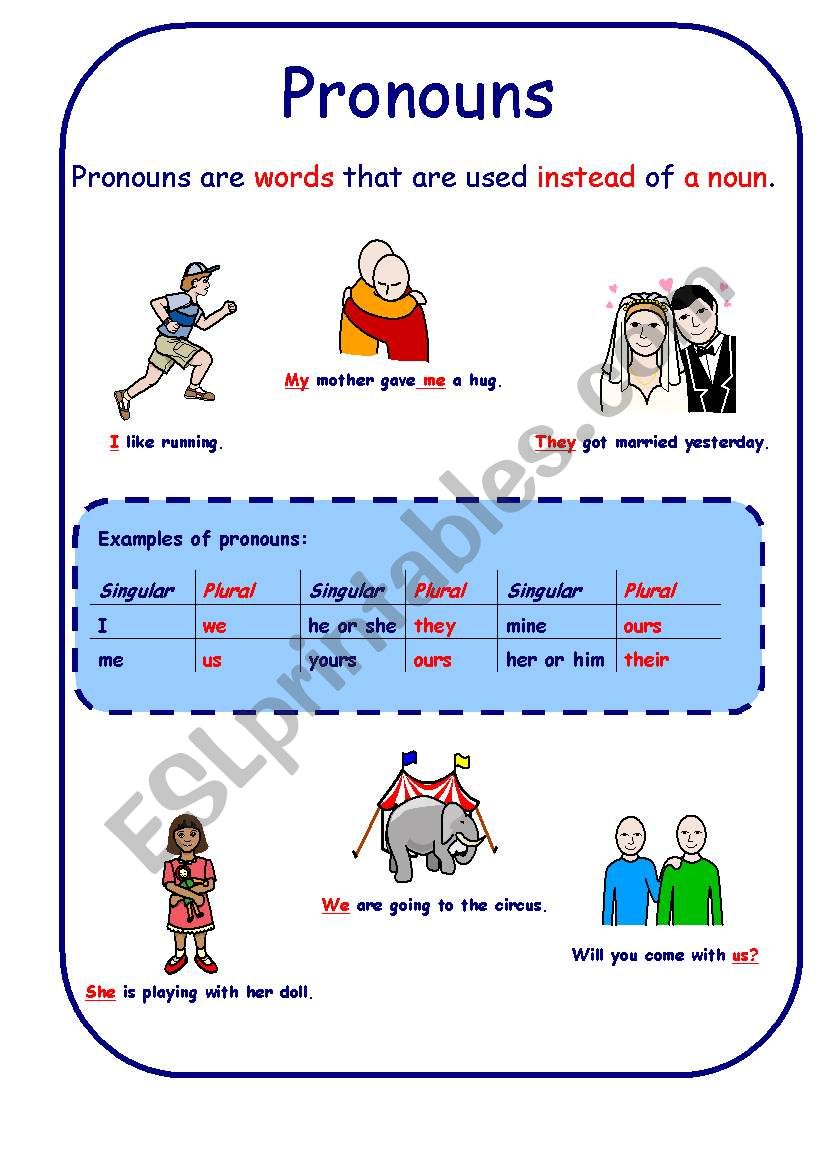 Pronouns worksheet