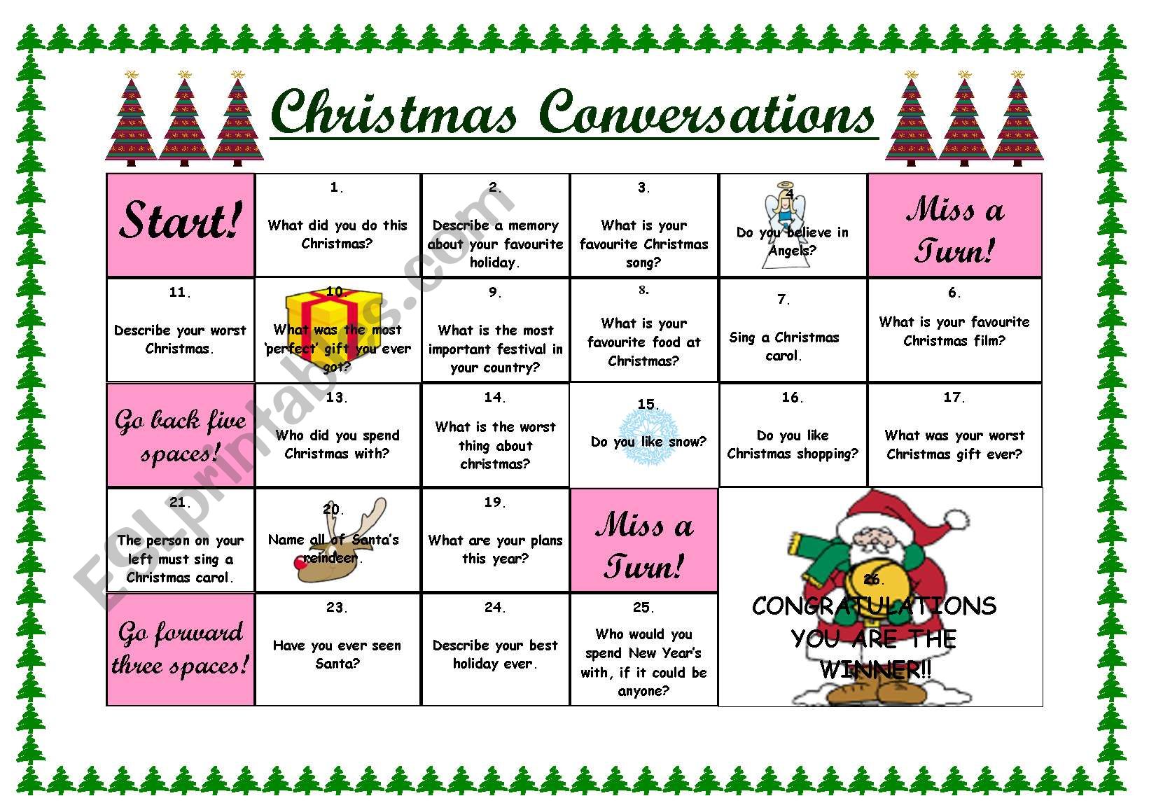 Christmas Conversations worksheet