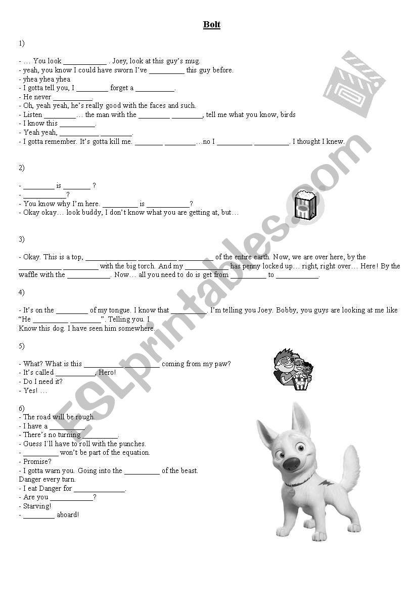 Bolt worksheet