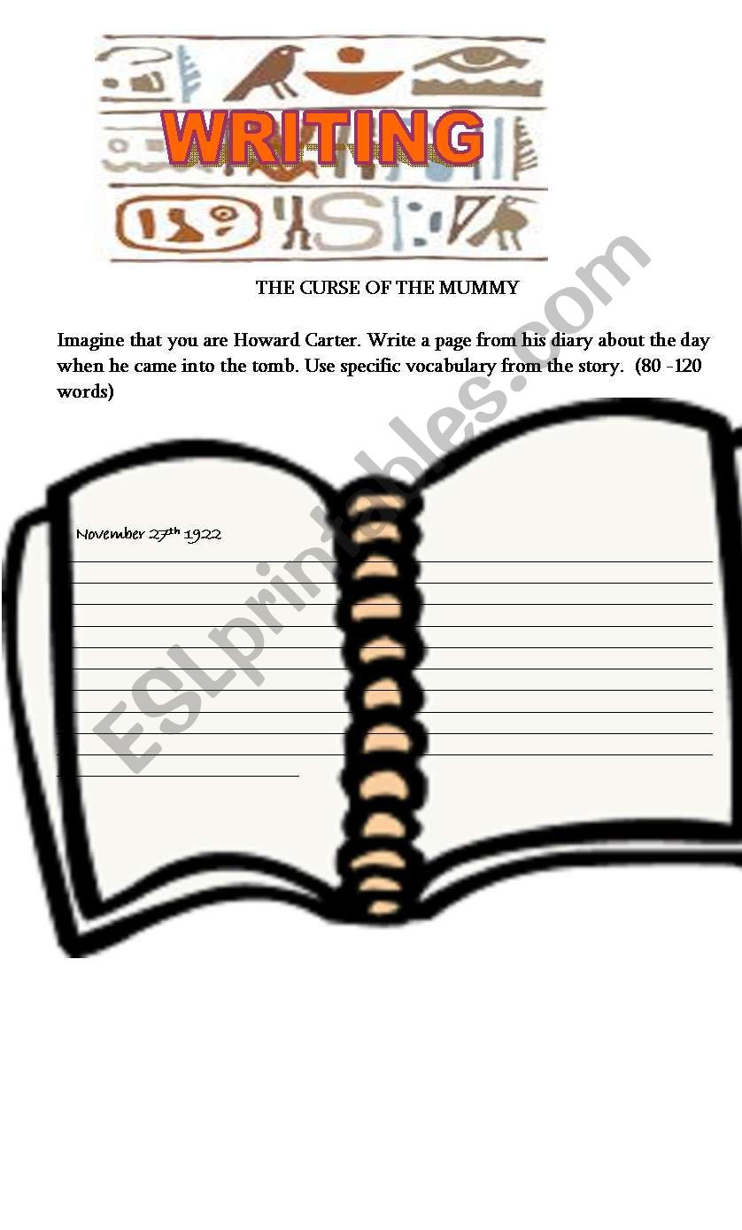 THE CURSE OF THE MUMMY- PART 2-WRITING PAPER