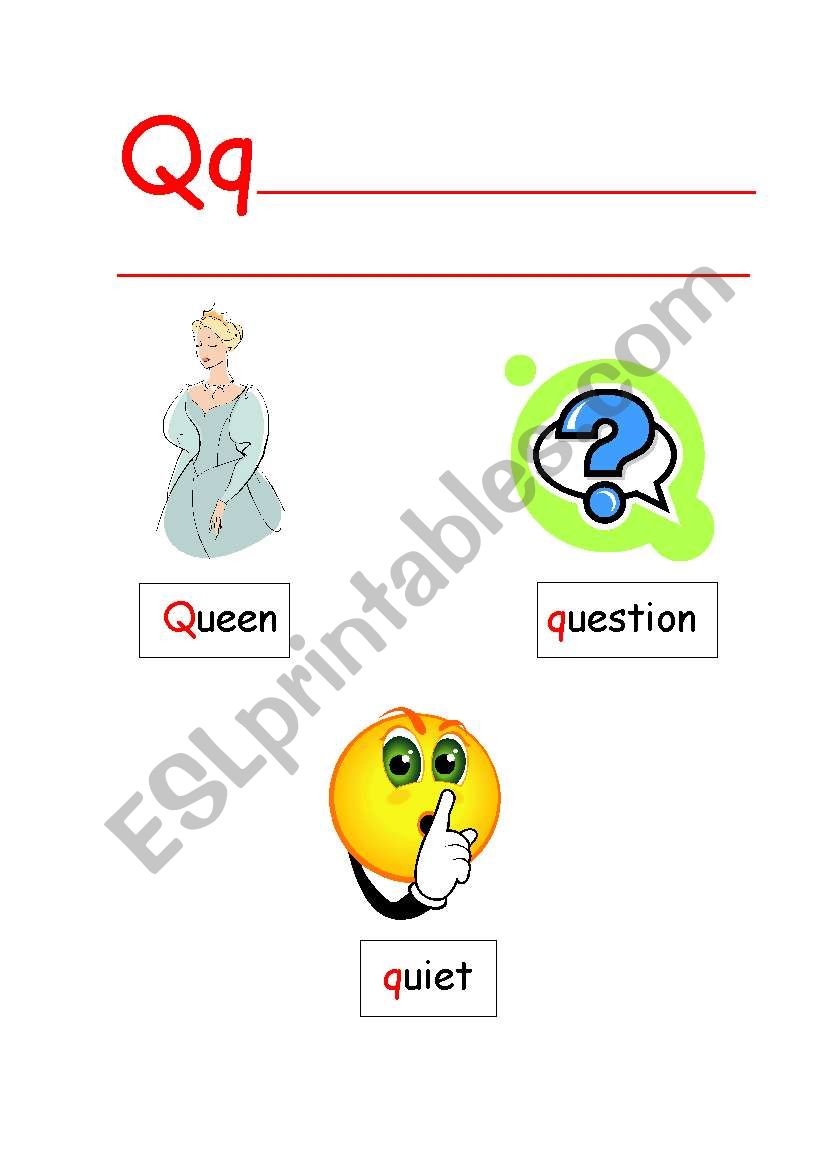 Letters and Sounds Q R S T U worksheet