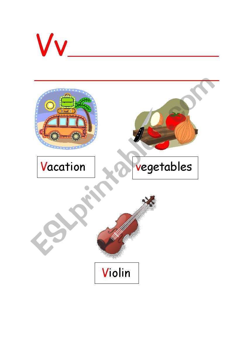 Letters and Sounds V W X Y Z worksheet