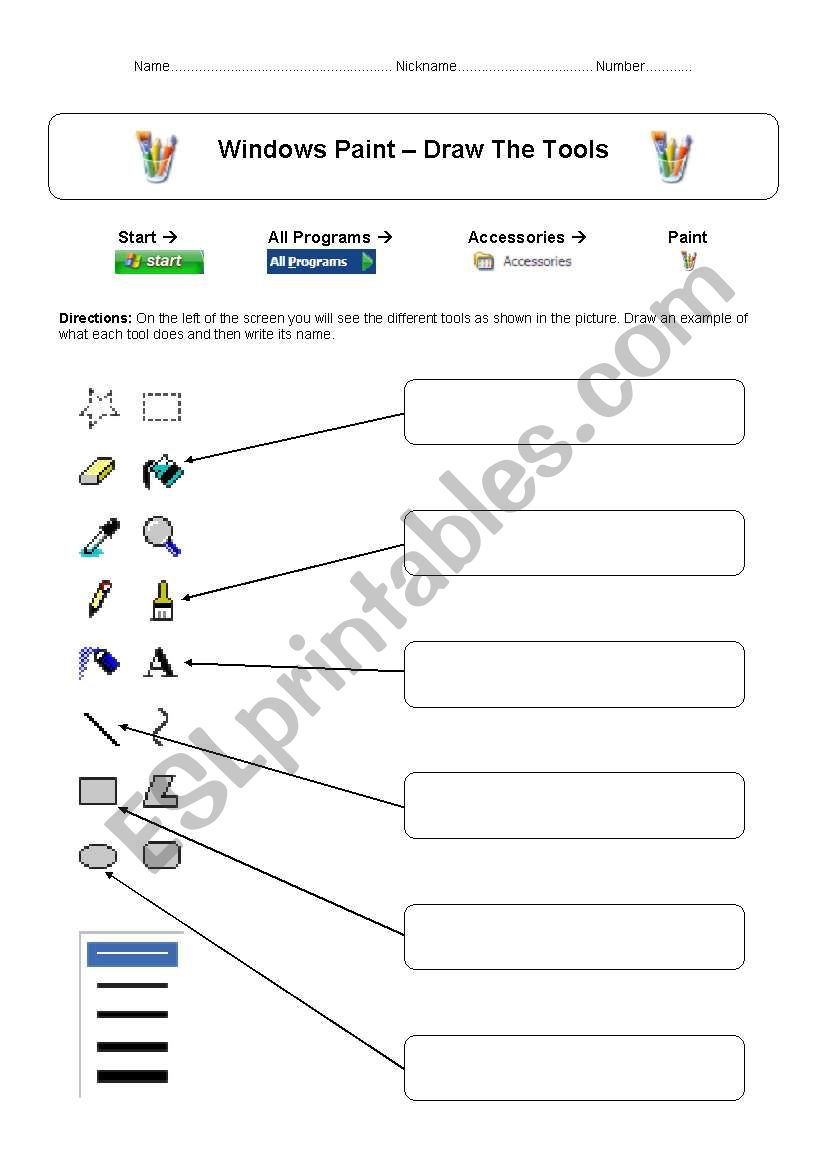 Windows Paint - Draw The Tools