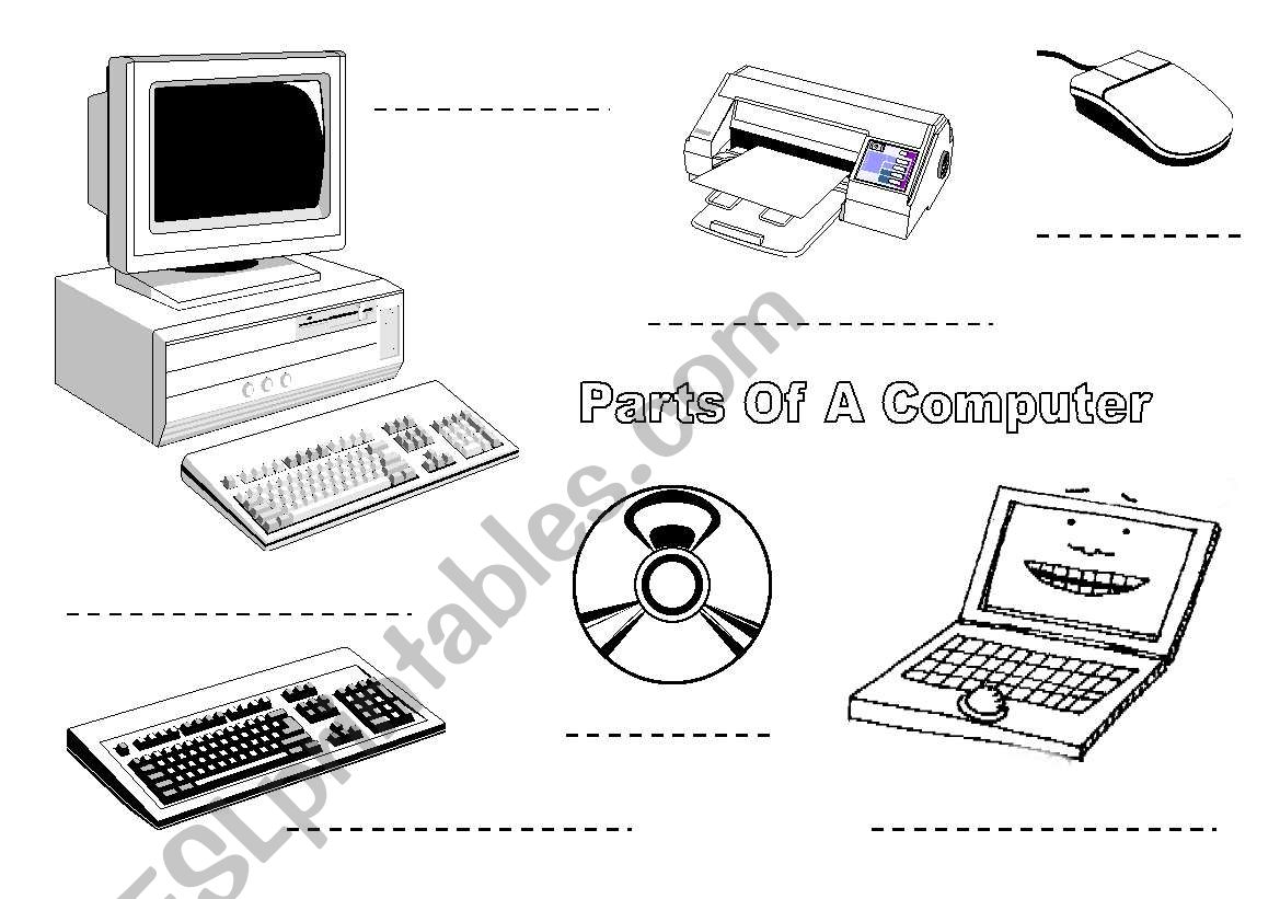 Label The Computer Items worksheet