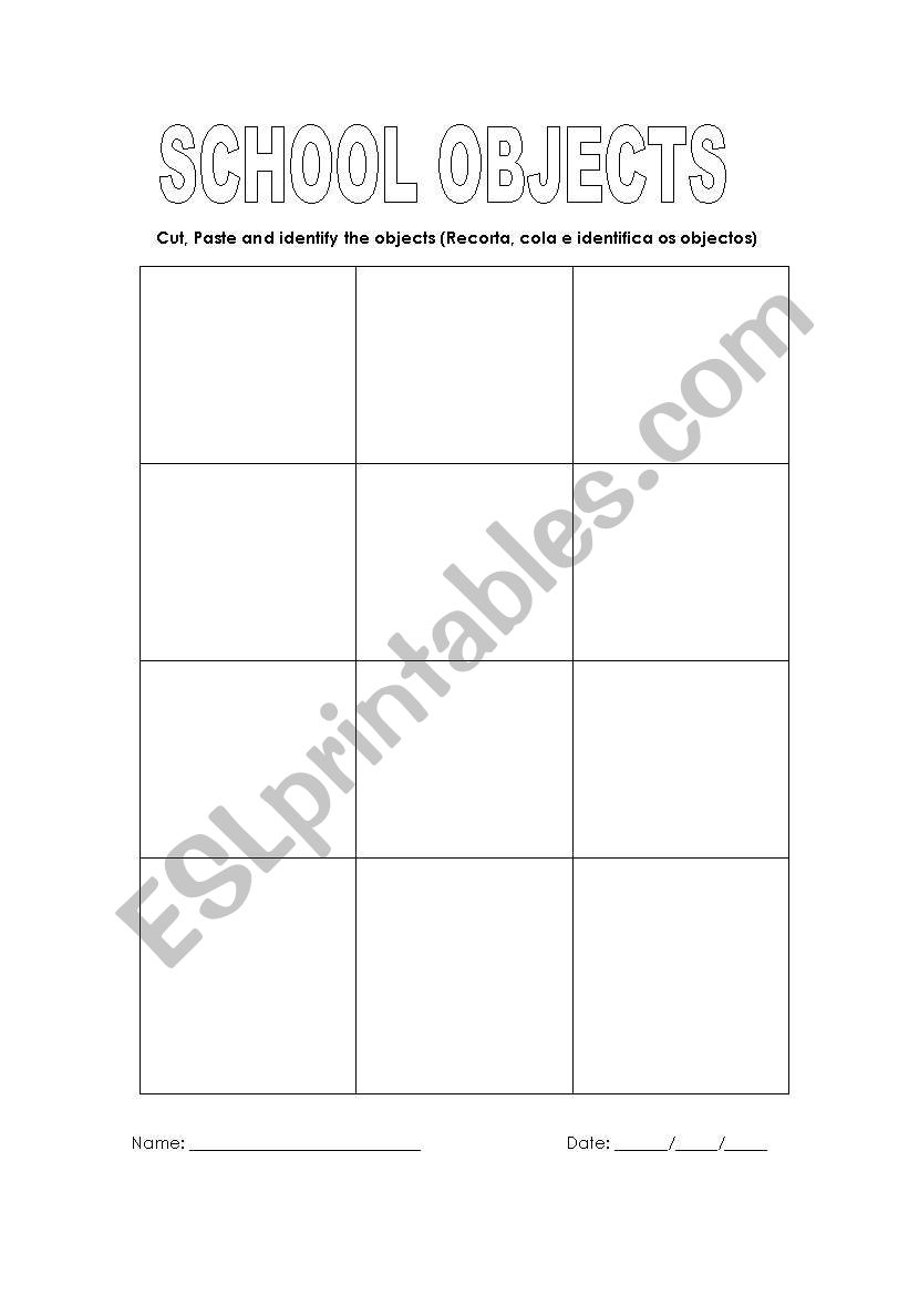 School vocabulary worksheet