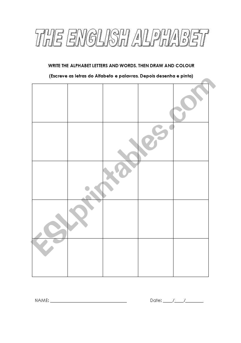 Alphabet worksheet