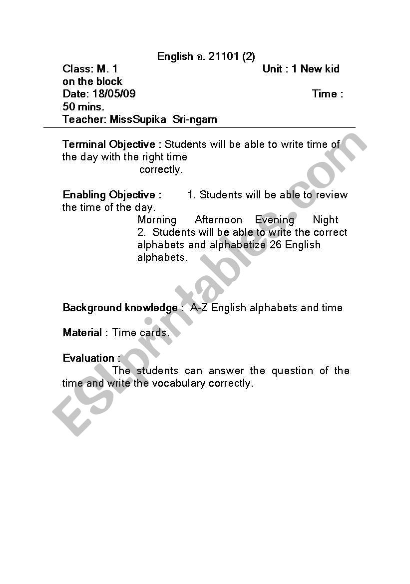 Time worksheet