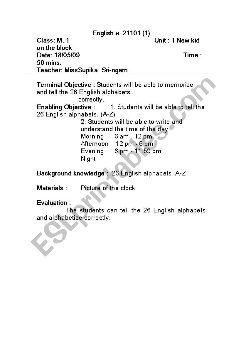 ABC worksheet