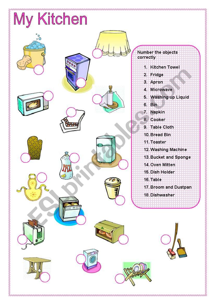 Kitchen Matching (Part A) worksheet