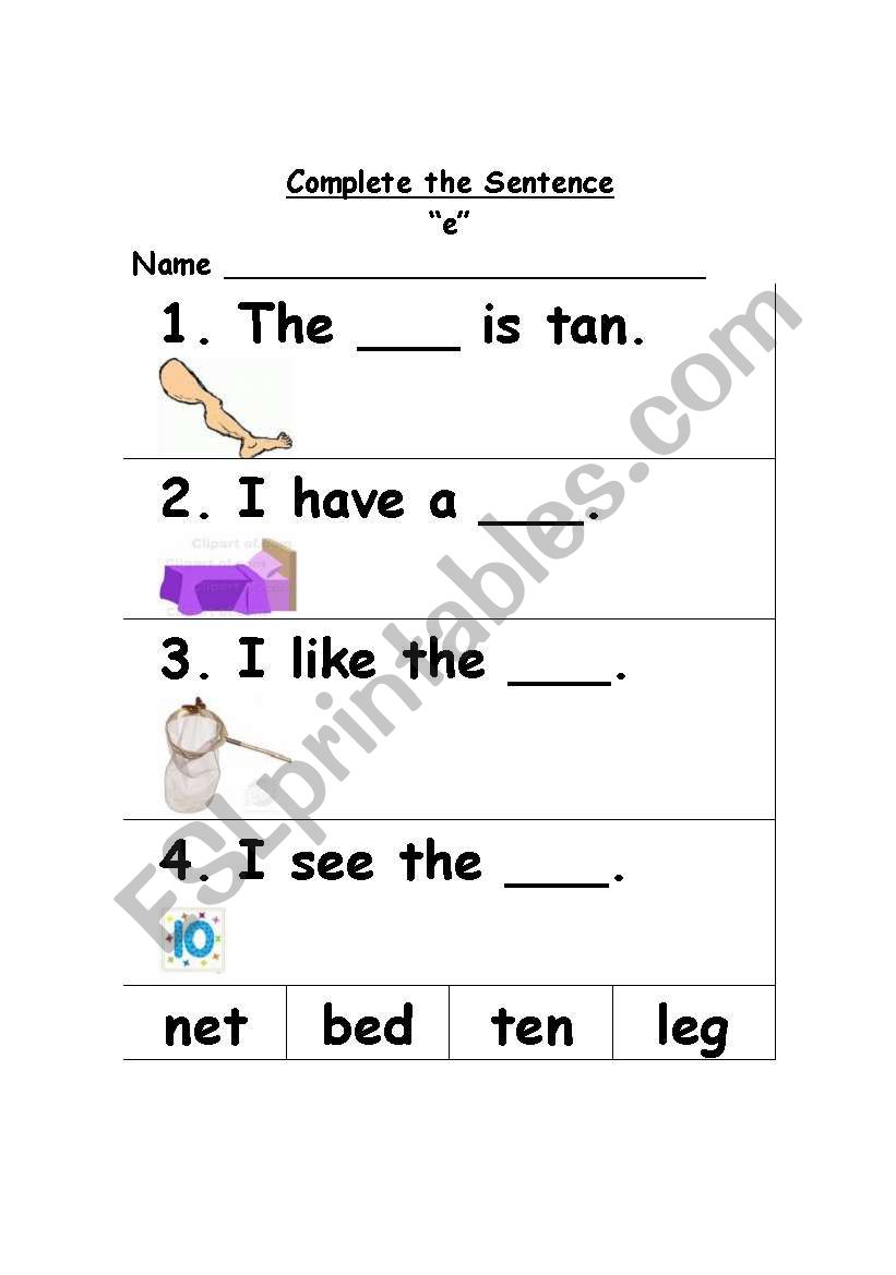 short e worksheet