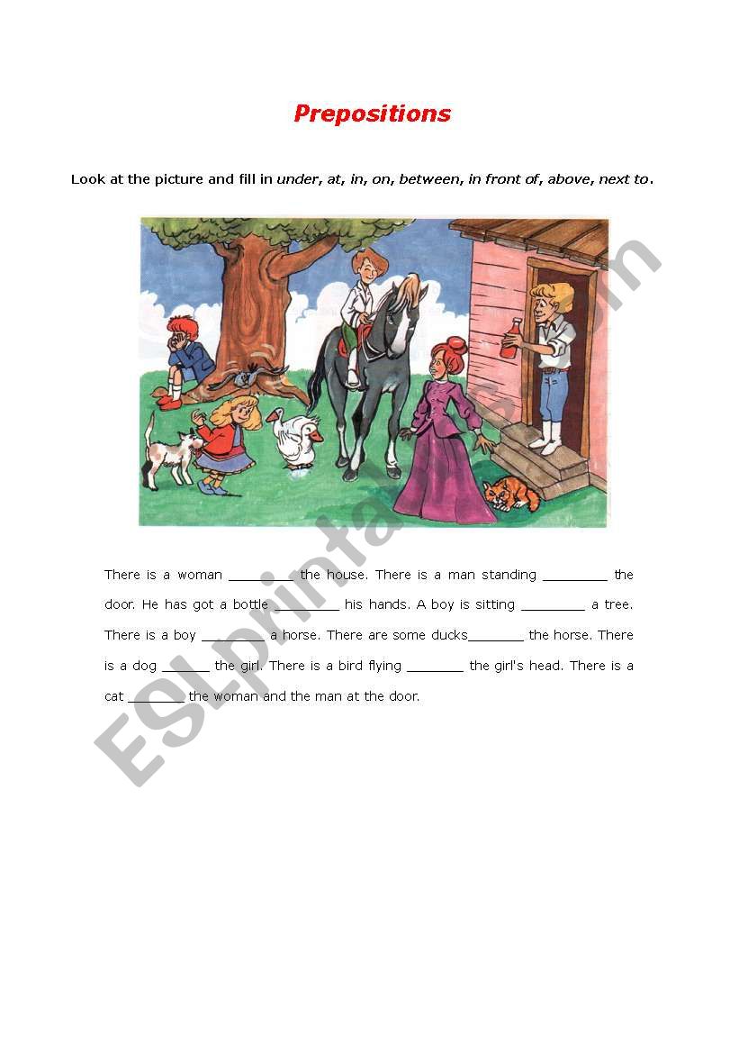 Prepositions worksheet