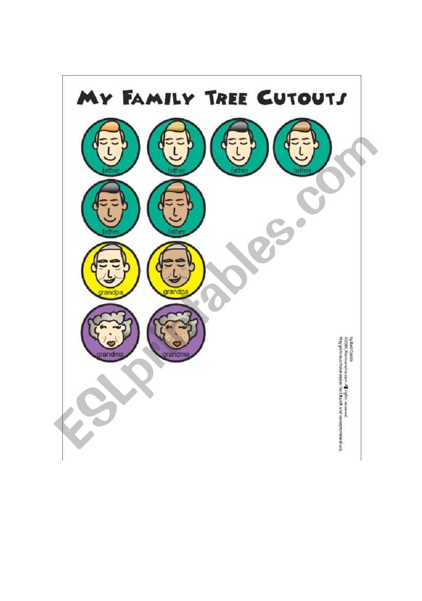family tree cut out  worksheet