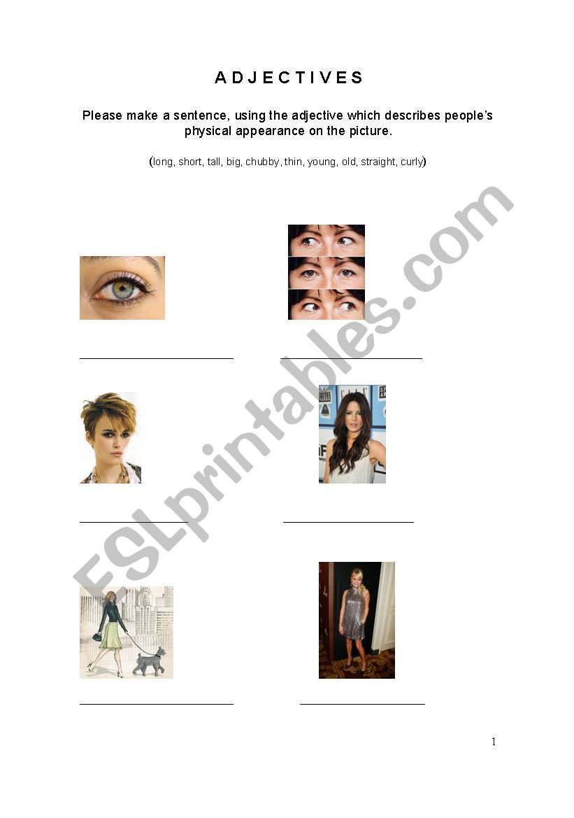 ADJECTIVES worksheet