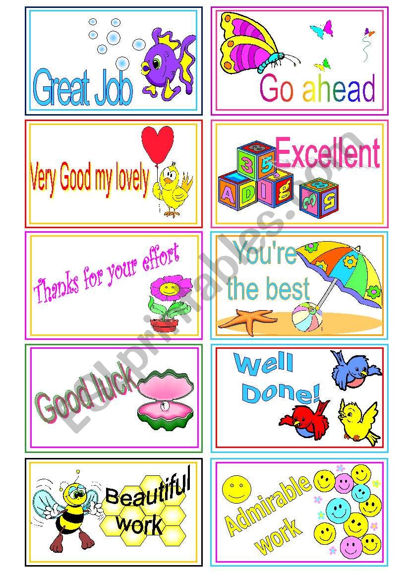 award stickers worksheet