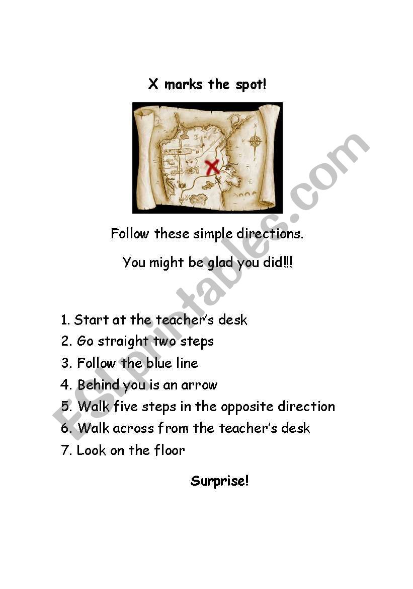 X marks the spot! worksheet
