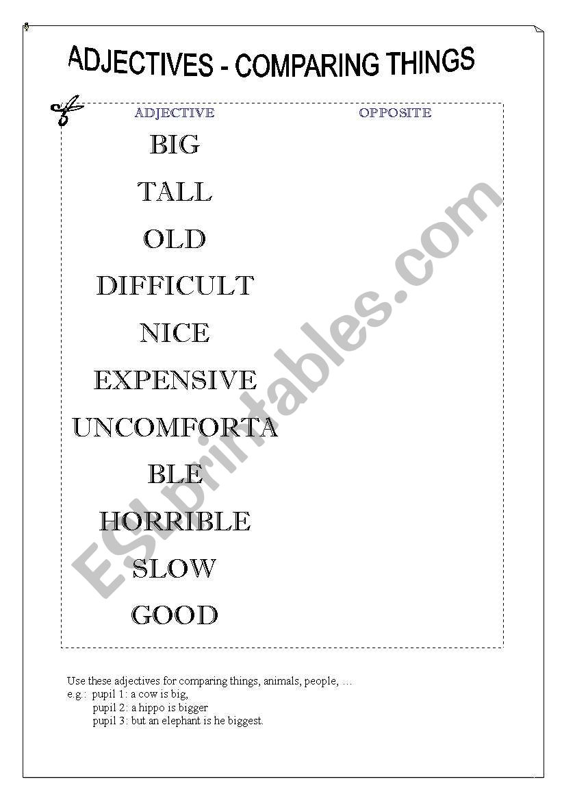 adjectives - superlative and comparative