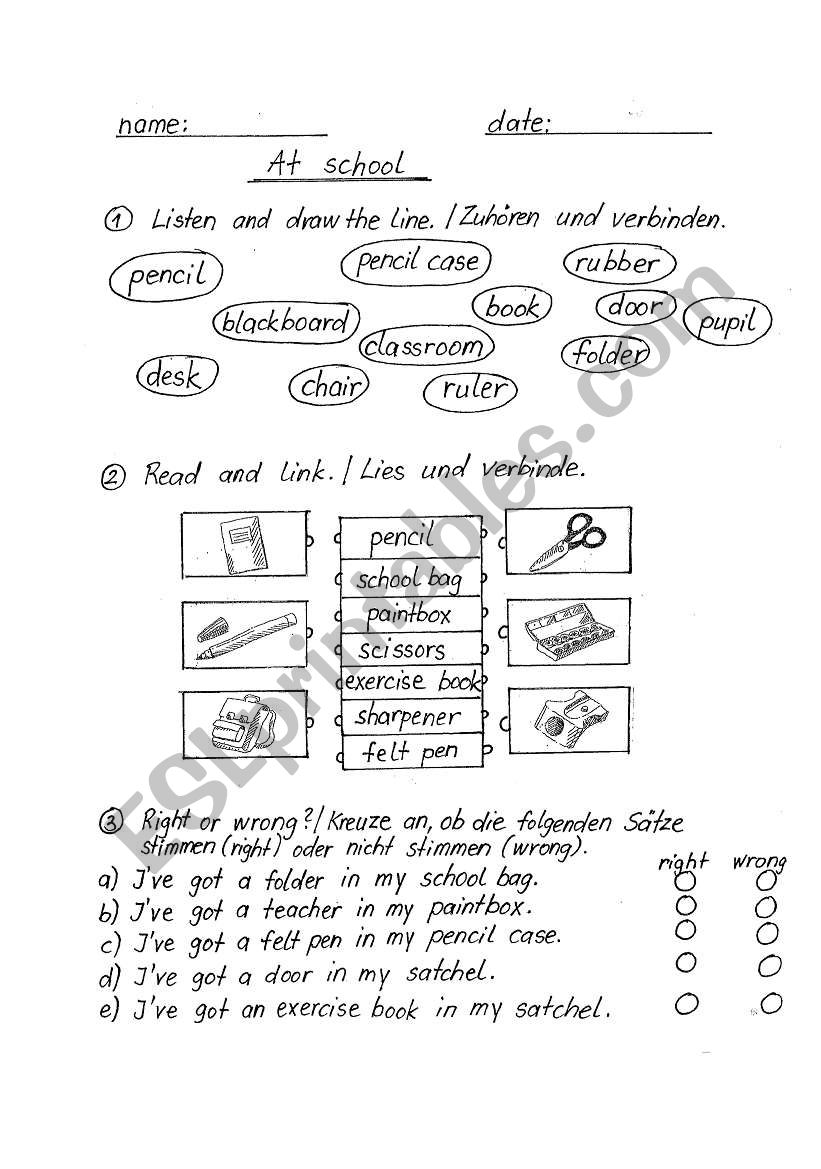 Schoolthings worksheet