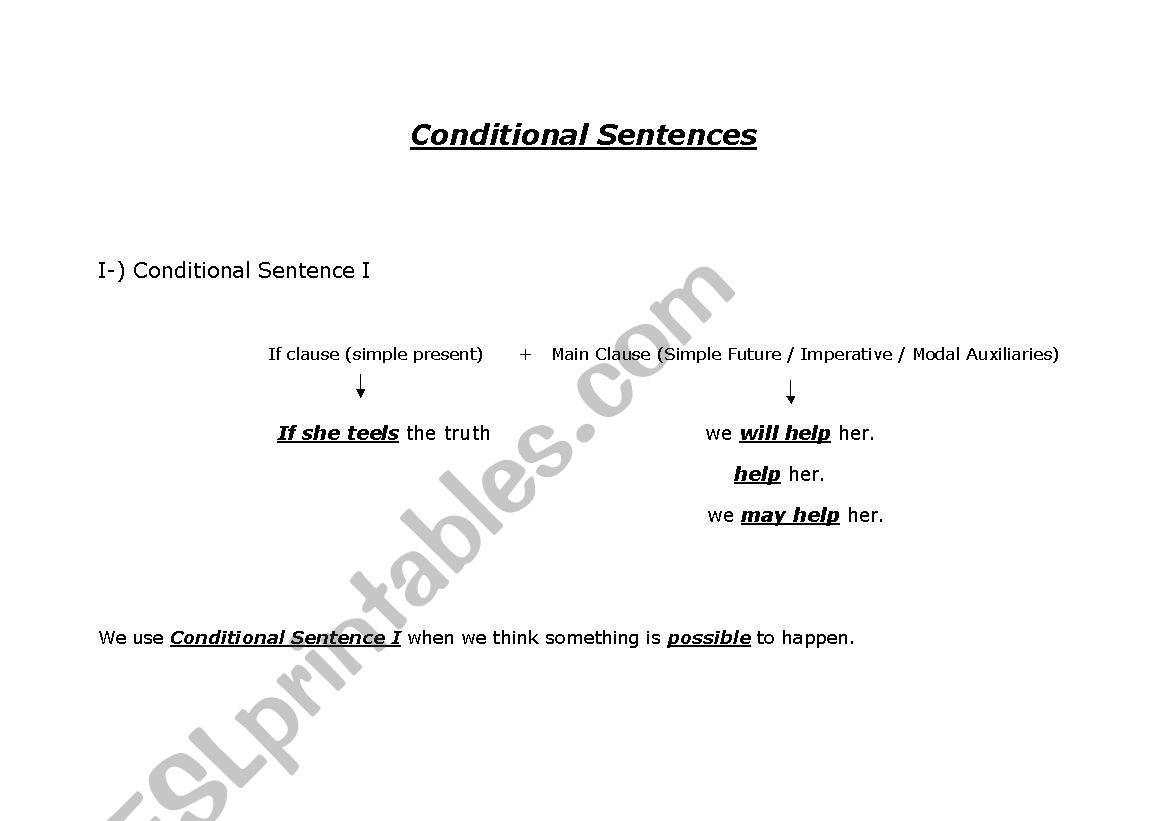 Conditionals worksheet