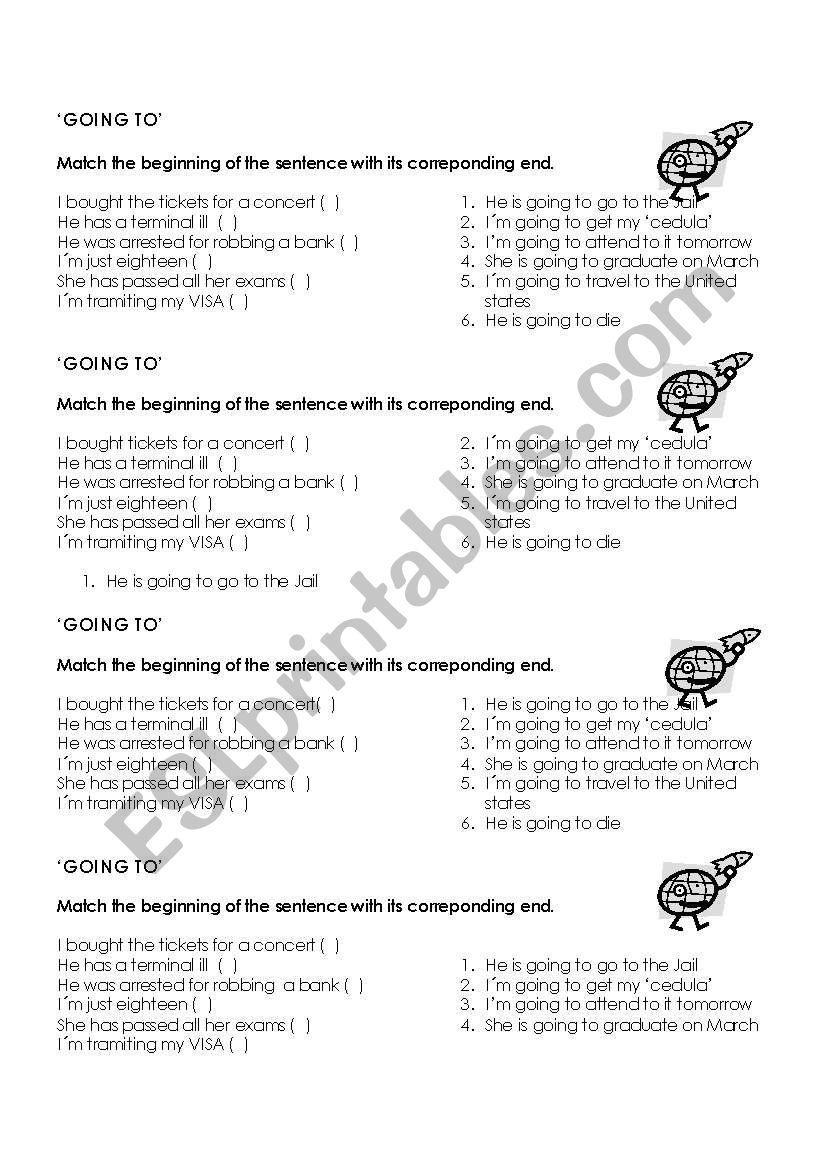 be going to in context  worksheet