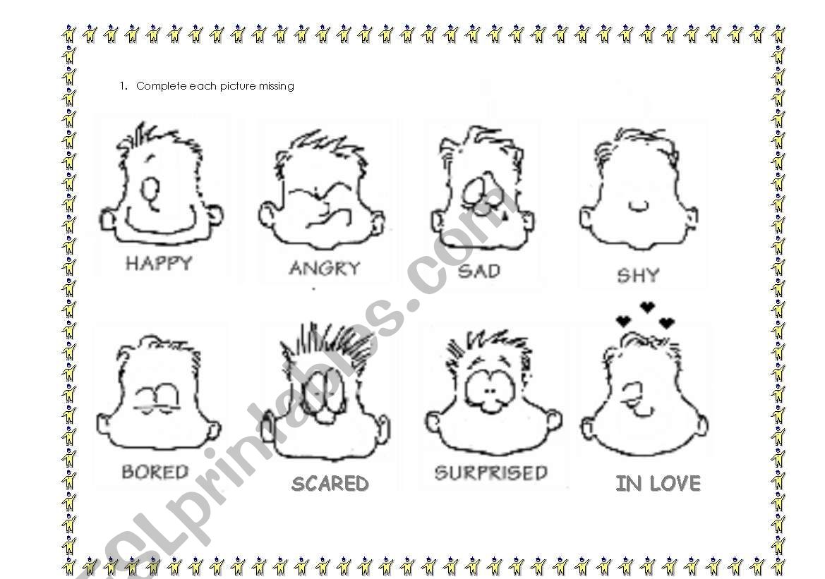 emotions  worksheet