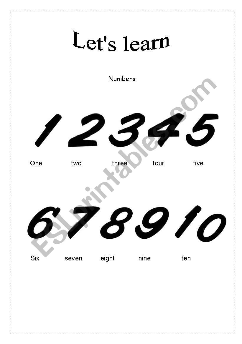 numbers worksheet