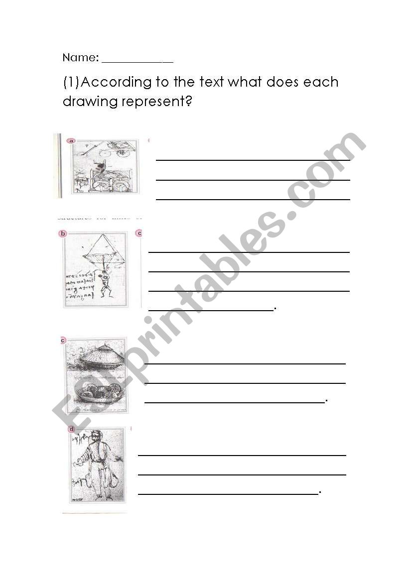 Leonardo da Vinci worksheet