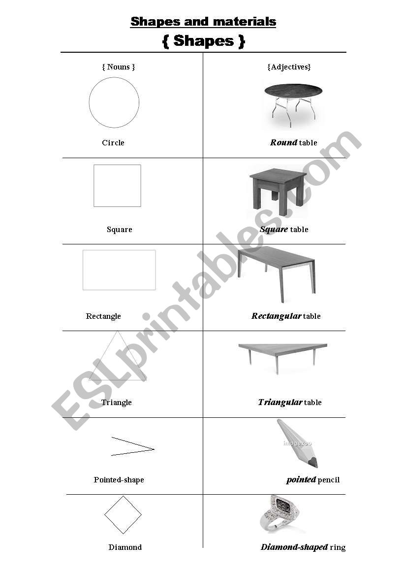 shapes worksheet