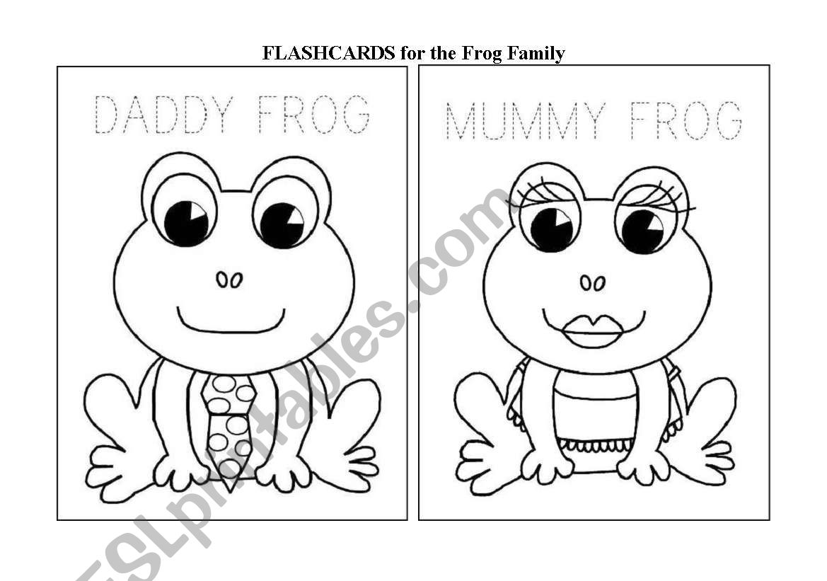 The family frog - FLASHCARDS (to be coloured)