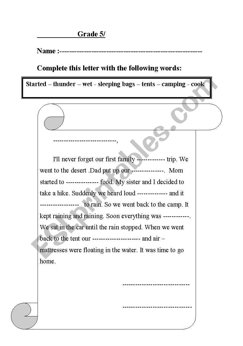 letter worksheet