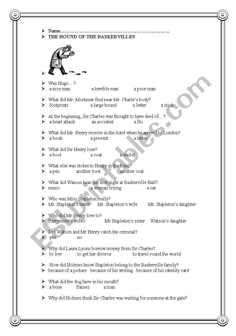 TEST ON Â´THE HOUND OF THE BASKERVILLESÂ´