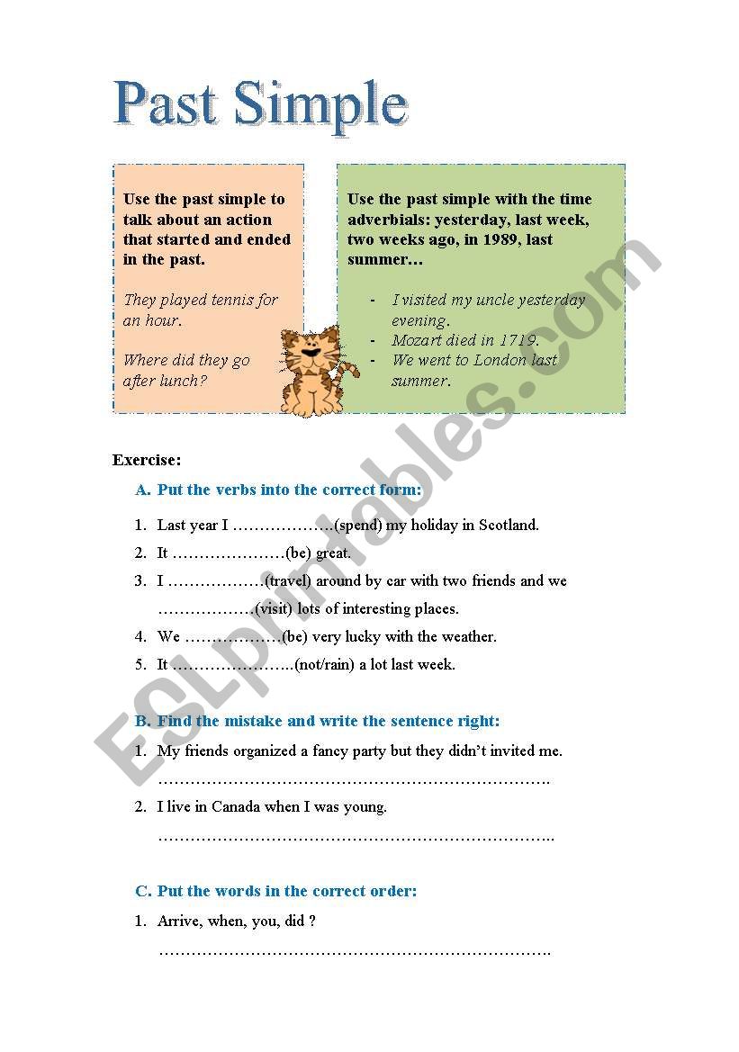 past simple worksheet