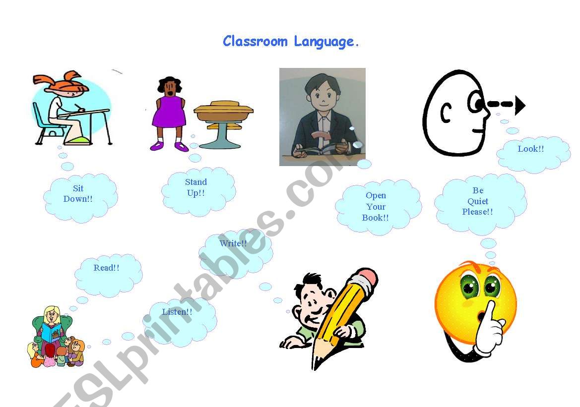 Classroom language worksheet