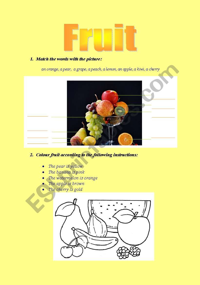 fruit worksheet