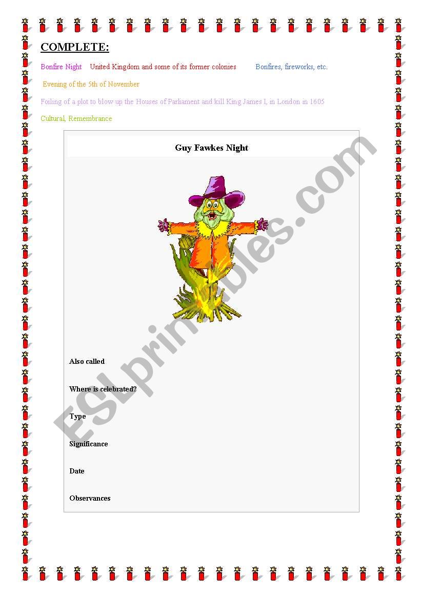 GUYFAWKES WORKSHEET worksheet