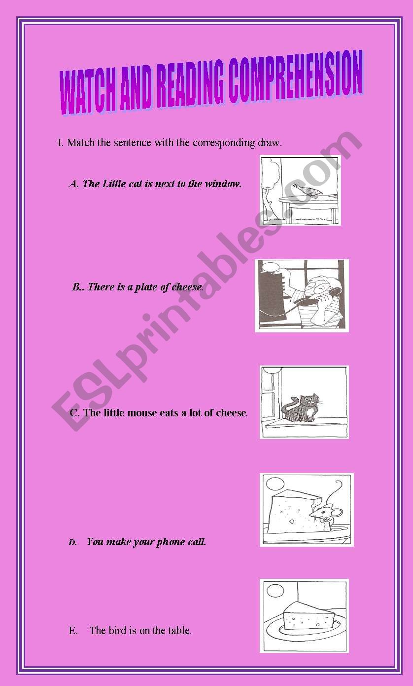 english-worksheets-matching-and-reading-comprehension-sentences